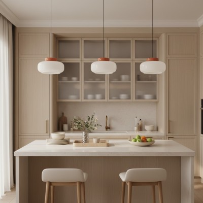 Smith Modern Nordic Bauhaus Macarons Bowl Shade Ceramic Pendant Light