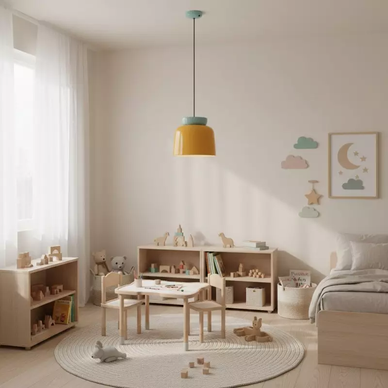 Smith Modern Nordic Bauhaus Macarons Bowl Shade Ceramic Pendant Light