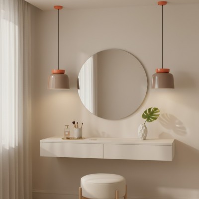 Smith Modern Nordic Bauhaus Macarons Bowl Shade Ceramic Pendant Light