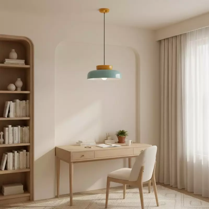 Smith Modern Nordic Bauhaus Macarons Bowl Shade Ceramic Pendant Light