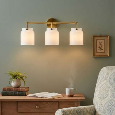 Navya Modern 3-Light Milk Glass Bathroom Sconce