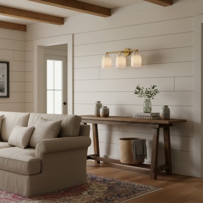 Navya Modern 3-Light Milk Glass Bathroom Sconce