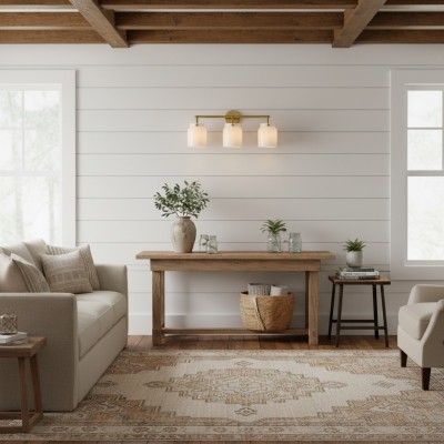 Navya Modern 3-Light Milk Glass Bathroom Sconce