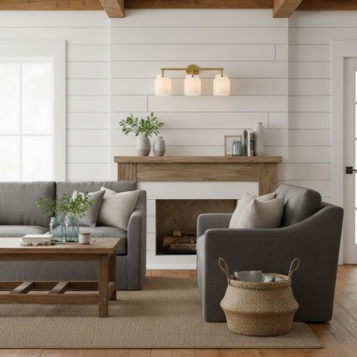 Navya Modern 3-Light Milk Glass Bathroom Sconce