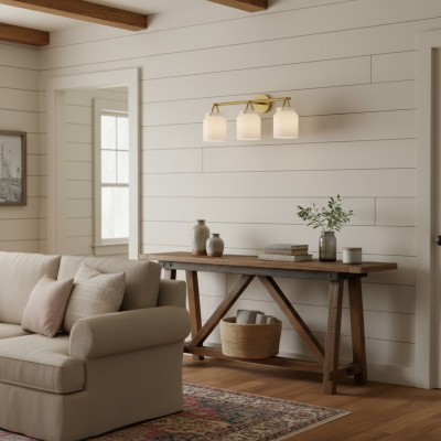 Navya Modern 3-Light Milk Glass Bathroom Sconce