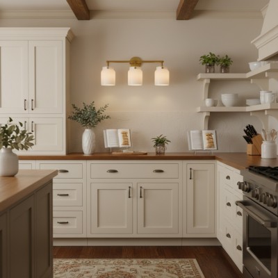 Navya Modern 3-Light Milk Glass Bathroom Sconce