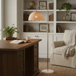 Marlowe Vintage Style Rattan Shade Wood - Based Floor Lamp