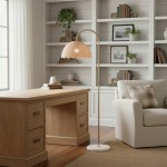 Marlowe Vintage Style Rattan Shade Wood - Based Floor Lamp