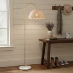 Marlowe Vintage Style Rattan Shade Wood - Based Floor Lamp