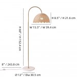 Marlowe Vintage Style Rattan Shade Wood - Based Floor Lamp