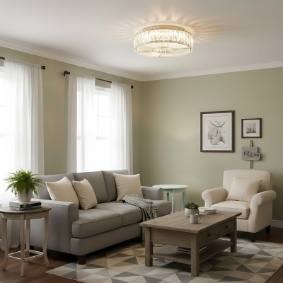 Amarys Modern Luxury LED Glass Round Ceiling Light