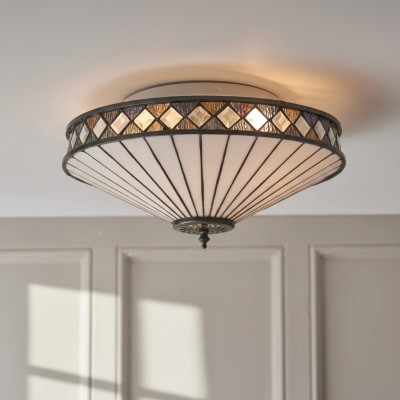 Calypso Tiffany Glass Dimmable Ceiling Light