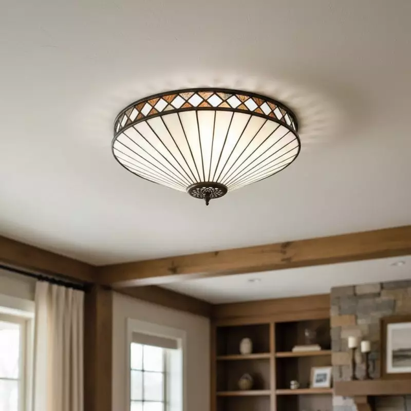 Calypso Tiffany Glass Dimmable Ceiling Light