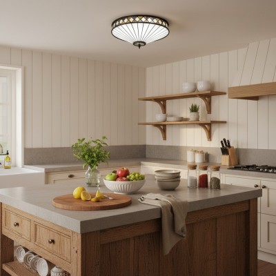 Calypso Tiffany Glass Dimmable Ceiling Light