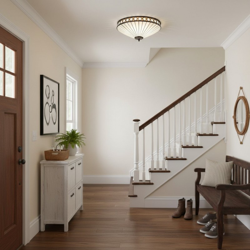 Calypso Tiffany Glass Dimmable Ceiling Light