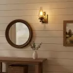 Andrina Retro Verdigris Bronze Kerosene Lamp Shape Sconce