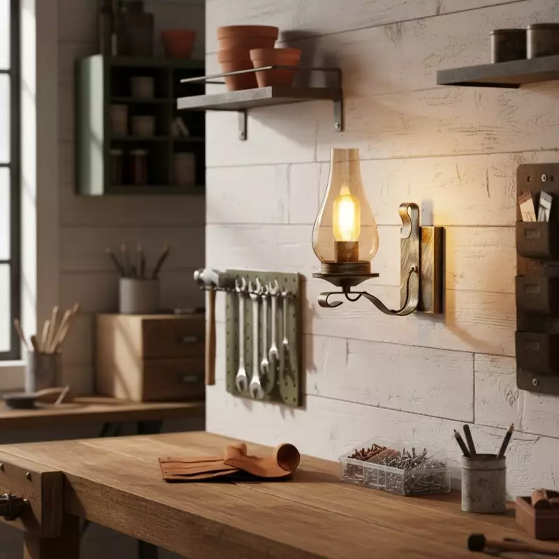 Andrina Retro Verdigris Bronze Kerosene Lamp Shape Sconce