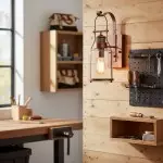 Bureau Industrial Antique Iron Glass Jar Wall Sconce