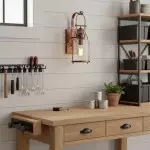 Bureau Industrial Antique Iron Glass Jar Wall Sconce