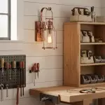 Bureau Industrial Antique Iron Glass Jar Wall Sconce