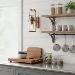 Bureau Industrial Antique Iron Glass Jar Wall Sconce