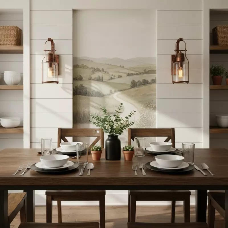 Bureau Industrial Antique Iron Glass Jar Wall Sconce