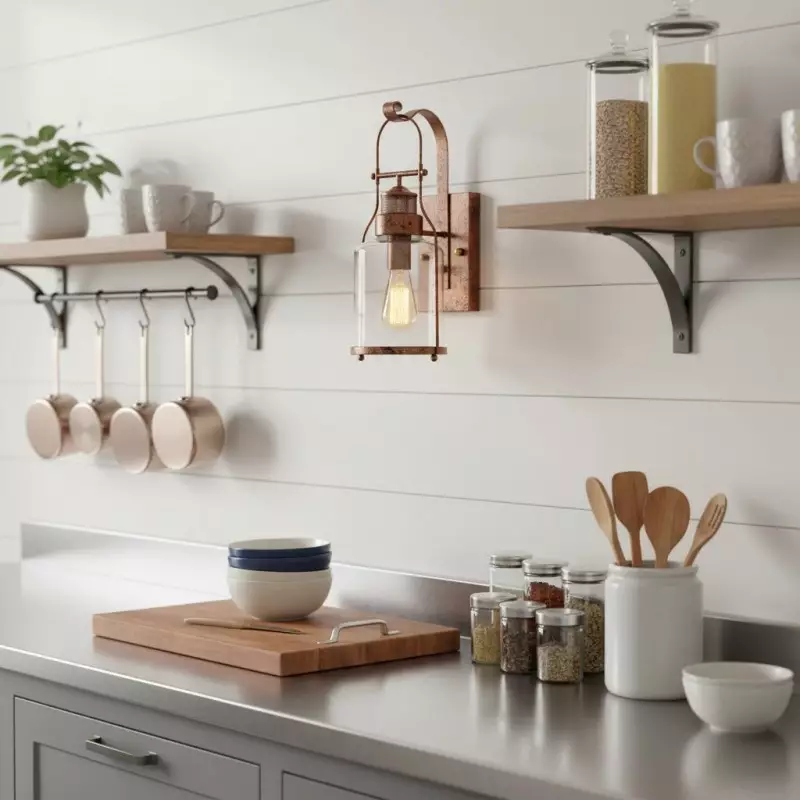 Bureau Industrial Antique Iron Glass Jar Wall Sconce