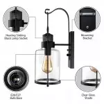 Bureau Industrial Antique Iron Glass Jar Wall Sconce