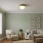 Solindra Modern Travertine Round Ceiling Light