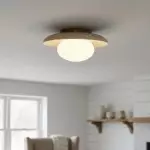 Solindra Modern Travertine Round Ceiling Light