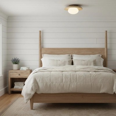 Solindra Modern Travertine Round Ceiling Light