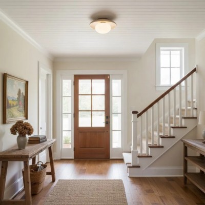 Solindra Modern Travertine Round Ceiling Light