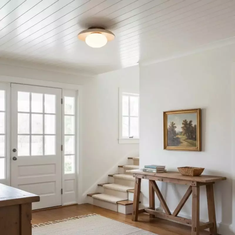 Solindra Modern Travertine Round Ceiling Light