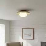 Solindra Modern Travertine Round Ceiling Light