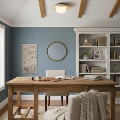 Solindra Modern Travertine Round Ceiling Light