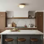 Solindra Modern Travertine Round Ceiling Light