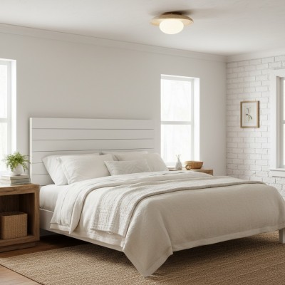 Solindra Modern Travertine Round Ceiling Light