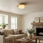 Solindra Modern Travertine Round Ceiling Light