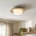 Solindra Modern Travertine Round Ceiling Light