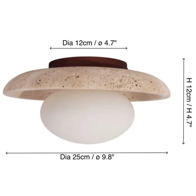 Solindra Modern Travertine Round Ceiling Light