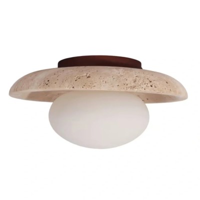 Solindra Modern Travertine Round Ceiling Light
