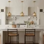 Nyxalis Vintage Brass Glass Pendant Light