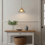 Nyxalis Vintage Brass Glass Pendant Light
