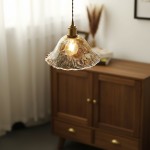 Nyxalis Vintage Brass Glass Pendant Light