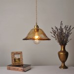 Nyxalis Vintage Brass Glass Pendant Light