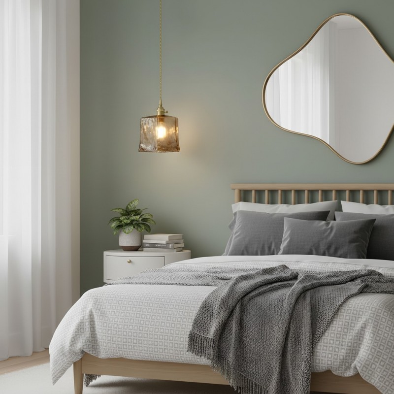 Nyxalis Vintage Brass Glass Pendant Light