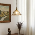 Nyxalis Vintage Brass Glass Pendant Light