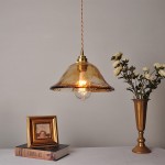 Nyxalis Vintage Brass Glass Pendant Light