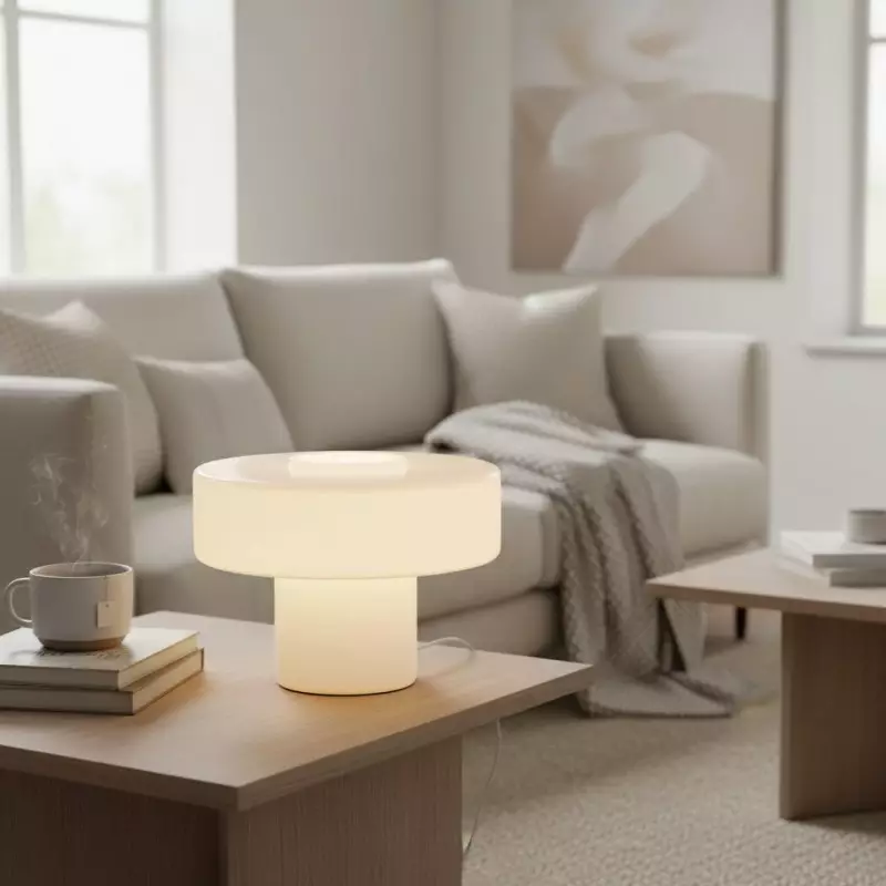 Aetheris Modern Colorful Glass Mushroom Table Lamp