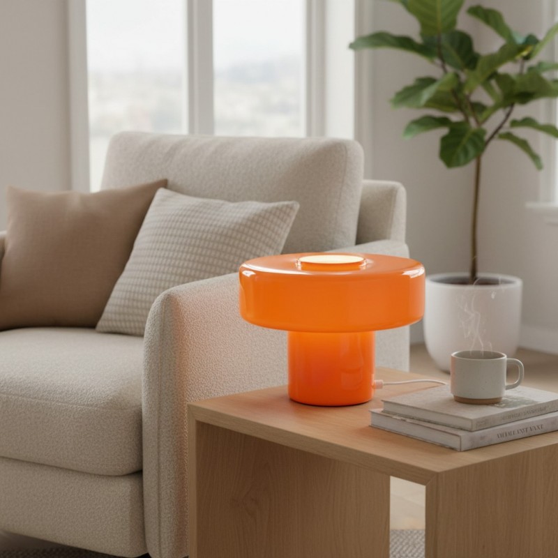 Aetheris Modern Colorful Glass Mushroom Table Lamp